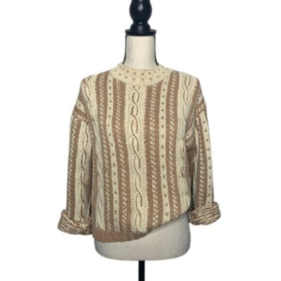 Esprit Vintage Oversized Cowl Neck Chunky Cable Knit Sweater - Picture 4 of 14